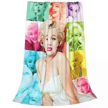 Легло с вълнен одеялото на Мерилин Монро с 3D-принтом, плътно одеяло за пикник, стилно покривки, чаршафи от шерпа