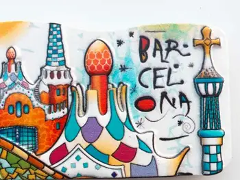 Мозайка забележителности на Барселона, 3D Магнити за хладилник Сувенири за пътуване Декорация на дома Магнит за хладилник