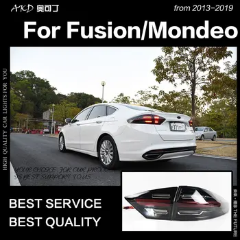 Оформление на автомобила AKD за задните светлини на Ford Fusion 2013-2019 Mondeo LED Задни фенер LED DRL Динамичен Сигнал Спирачки Заден ход автоаксесоари