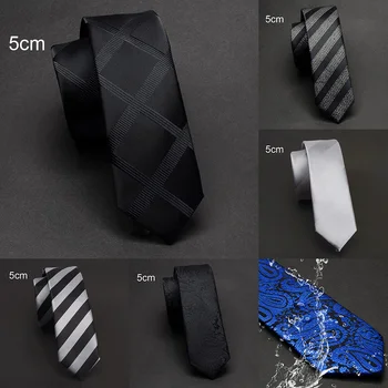 Ricnais Нов Прием на 5 см Тънки вратовръзки за мъжете, Син, черен, с завязками Водоустойчив Вратовръзка Пейсли Модерен мъжки тесни Вратовръзки за сватба