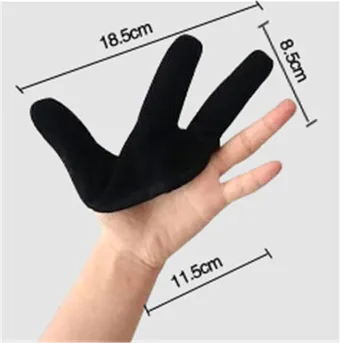 1БР Модерен Дизайн Три пръста дизайн Косата Кичур Фризьорски салон Топлоустойчиви Ръкавици За Пръстите на Черни Выпрямляющие Вълна
