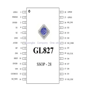 Оригинален 2 бр./лот GL827L GL827 GL827L-HHG SSOP-28 чип четец на карти SMD IC