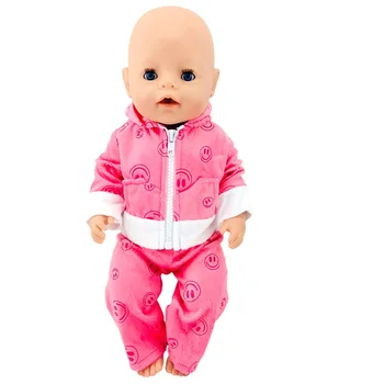 Топъл костюм стоп-моушън дрехи са Подходящи за 18 инча Скъпа Hoody+Панталони 43 см Аксесоари за новородени бебета-Кукли за момичета и момчета Празничен подарък за играчки