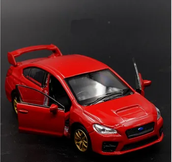 1:36 мащабна модел на автомобил с висока имитация на алуминиеви, метална автомобилна играчка на Subaru Impreza WRX STI, 2 детски играчки за кола с отворена врата, безплатна доставка