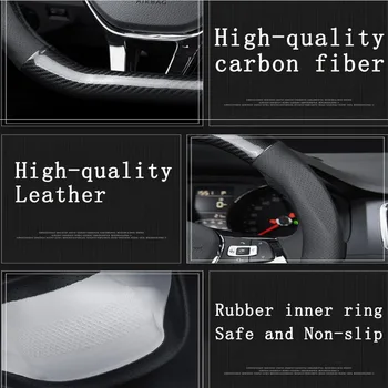 За Toyota Camry 50 XV50 70 XV70 30 XV30 XV40 XV20 1997-2020 Покриване на Волана, изработени от въглеродни Влакна 38 см Аксесоари за интериора