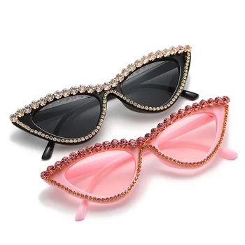 2020 Класически Ретро Слънчеви очила Котешко око Женски сексуални маркови дизайнерски слънчеви очила с кристали Слънчеви очила дамски слънчеви очила