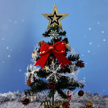 Коледно Дърво Звезда Горния Украшение Горна Звезда Златна Петолъчна Звезда Украшение Коледна Украса Подпори Играчка Украса