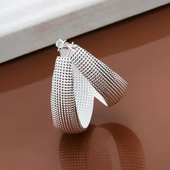 Модерни Обеци със сребърно покритие за жени 925 бижута със сребърно покритие За жени Обеци E064 /ZVXRODICE064