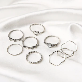 Комплект пръстени Дамски Тенденция на Бижута от 2021 г. за юноши Странни Неща Подаръци Аксесоари От неръждаема Стомана Момичета Приятелка Геометрични