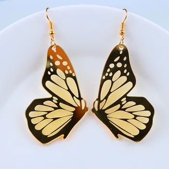2022 Харадзюку Цветни Пеперуди Акрилни Обеци за жени Класни Эстетичные Розово-жълти Пеперуди Модни Висящи Украси за партита