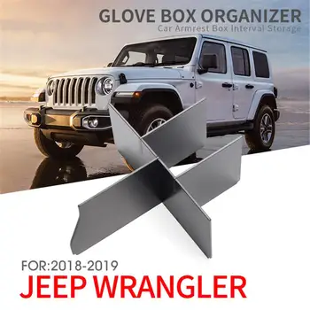 2018 2019 за Jeep Wrangler JL Автомобилен салон Подлакътник за ръкавици Кутия за съхранение на Промяна Отделение ABS Пластмаса Организаторите Аксесоари