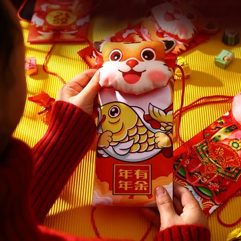 Китайската Нова Година е Червен Плик с Плечевыми ремъци Щастлив Паричен Чанта Мек Червен Пакет за Пари Бонбони Мобилен Телефон 2022 Нова Година Чанта