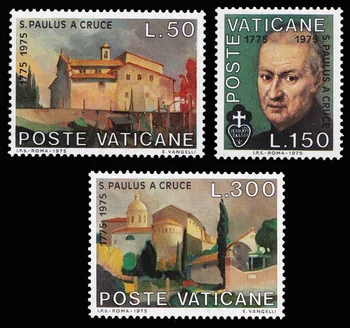 3 бр./компл. Нова пощенска марка Ватикана 1975 г. Марката Катедралата 