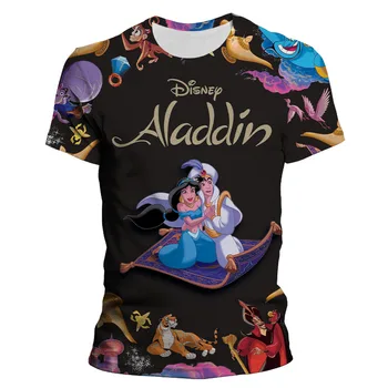 Нов 2021 Годишният Аладин 3D Фланелка на Мъже, Жени Деца Ежедневни Градинска тениска Момче Момиче Детски Блузи с принтом Готина Тениска Облекло