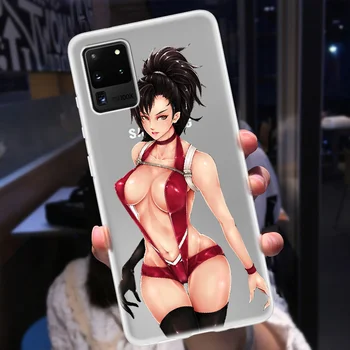 Секси задник Гореща аниме момиче Калъф за телефон Samsung Galaxy Note 4 8 9 10 20 S8 S9 S10 S10E S20 Плюс UITRA Ултра прозрачен арт Etui