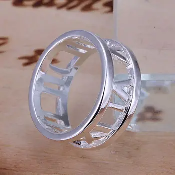 търговия на едро с коварен посеребренное пръстен посребрени бижута, модни римски пръстени за жени/мъже SR026