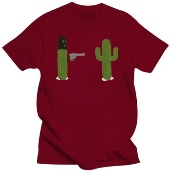 Мъжки дрехи Cactus Забавно Мъжка тениска с яка Основна Ежедневна Мъжка тениска тениска с къс ръкав за Мъже Забавно графична еластична тениска Tumblr S