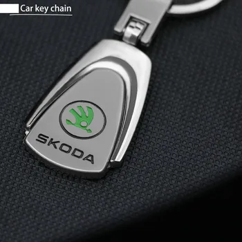Нова Кола Ключодържател за стайлинг на автомобили с автоматичен метален брелком с микромаркировкой за Skoda Octavia Fabia Kamiq Kapoq Kodiaq Rapid SCALA Superb