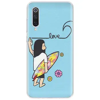 Дъска за сърф Сърфиране Изкуство Сърфиране Момиче Лятна Капак Калъф за телефон Xiaomi Mi Note 10 9 8 11 Lite Poco F1 F3 M3 X3 NFC Pro 10 Т 9 Т CC9 A1