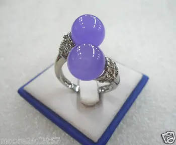 Нова Мода истински пурпурно jadeite Твърдо сребърен пръстен размер на 8#-9# Продажба на кисточек индийски бижута богемное регулируема годежен пръстен