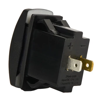 3.1 A Dual USB Автомобилни Запалки Конектор Сплитер Зарядно Устройство Адаптер за Захранване 12-24 В Led панел Перекидного Ключа