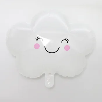 2 БР Карикатура усмивка облак балони на децата рожден ден украса украса за партита алуминиево фолио балони
