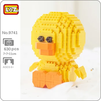 LOZ 9741 Животински Свят Жълто Пиле Пиле Седи на Домашен Любимец, 3D Модел на DIY Мини Диамантени Блокове, Тухли, Строителни Играчки за Деца без кутия
