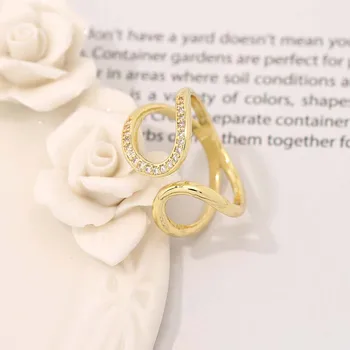 Цимин Геометрични Минималистичные пръстени за жени Прости Творчески CZ Циркон Отворено Модерен пръстен за рождения Ден на Бижута подаръци