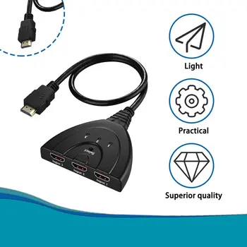 3D Мини 3 Порта HDMI-съвместим Преминаването избор на Газа 1080P 3 в 1 изход Port Hub 3D Дисплей на Изображението на DVD и HDTV Xbox, PS3 PS4