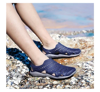 Мъжки сандали Годишна водна обувки Сабо Градински обувки Плажни сандали на равна подметка Леки Чехли с меко дъно Плюс Размер