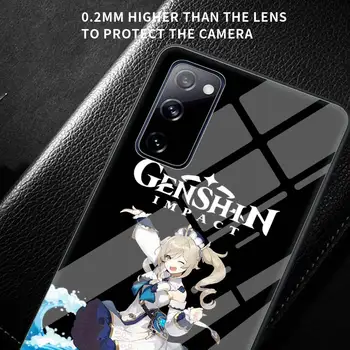 Калъф за телефон Samsung Galaxy Note 20 10 Ultra Lite S20 FE S9 S10 S8 Плюс Закалено стъкло Funda Калъф най-добрите игри Genshin Impact