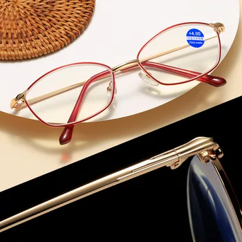 Seemfly Преносими дамски Очила за четене Метални Компютърни очила с анти-син лъч Мъжки слънчеви Очила за далекогледство с далечен зрение +1 1.5 2 2.5 +4