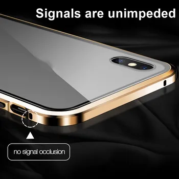 Z30 Магнитно Закалено Стъкло Поверителността на Метален Калъф за телефон на Корпуса 360 Магнитен Капак за Iphone SE XR XS 11 12 Pro MAX Plus 8