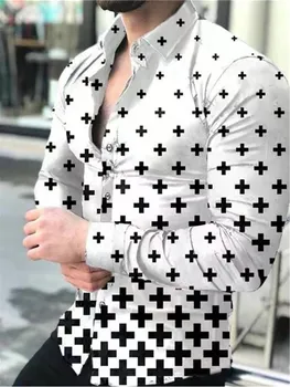 2021 Луксозна мъжка риза с дълъг ръкав с геометричен принтом Пейсли Коприна Бизнес вечерна сватба риза Мъжки S-3XL