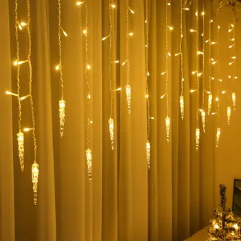 Венец LED Завеса Венец Led Гирлянди, Коледни Светлини, Коледни Украси 2021 Гирлянди Коледна Градинска Венец