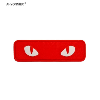 AHYONNIEX 1БР PVC 3D Атака На Котешко Око Каска Иконата на Главата на Демона Бродерия Кръпка Военно-Тактически Боен Дух САМ Етикети