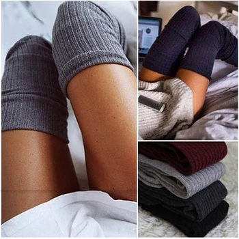 Дамски топли зимни Чорапи над коляното, секси дълги чорапи, Найлонови дамски възли чорапи за дамите, момичета