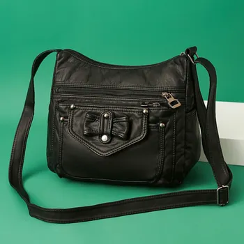 Дамски нова чанта Реколта Меки малки квадратни чанта през рамо Дамски чанти-месинджър Ежедневна чанта на рамото Дамска чанта