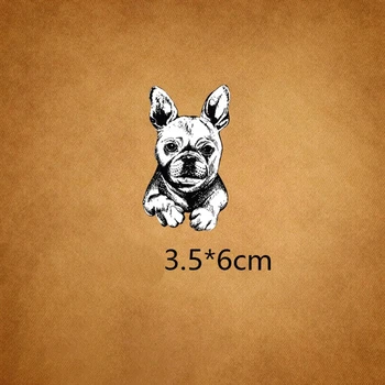 Бял Черен Булдог Кръпка Етикети за кучета Ютия на Нашивках за облекло тениска Теплопередача Сам Аксесоари Апликации