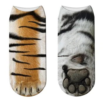 3D Животни Лапи Чорапи за глезените Смешно Котка Прасе Куче Нокът Модел Кратък чорап Kawai Унисекс с ниска глезените Памучни чорапи за Cosplay-партита