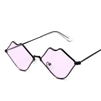 Секси Слънчеви очила с червени устни 90-те години Хипи Vintage слънчеви очила за жени на Фестивала на Рейв-парти Слънчеви очила Дамски слънчеви очила