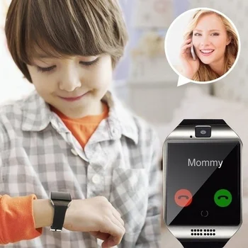 Нови Дигитални Смарт часовник със сензорен екран за мъже и жени Q18 Камера, Bluetooth ръчен часовник Гривна с СИМ-карти за телефони Android и Ios