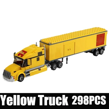 В присъствието на Градската Жълт Камион Модел на Превозното Колата Набор от Тухли е Съвместим с 3221 Градивните елементи на Играчки за Коледни подаръци за Деца