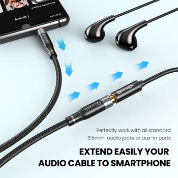 Удлинительный кабел Elough Audio Aux за iPhone 12 13 Xiaomi Redmi Poco 3,5 мм Жак Aux Кабел 2 м, 3 м и 5 м-Тел за Автомобилни Слушалки на ТВ-бокс