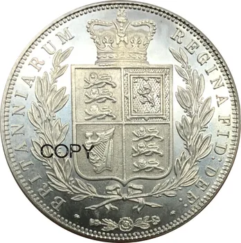 1881 Великобритания 1/2 От Короната на Виктория, 1-ви портрет на 2-ри тип Мельхиоровые сребърни копирни монети