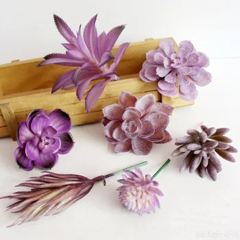 1БР Изкуствена мясистость кактус лилава растение момента на докосване длани на бонсай местния пейзаж декоративни цветя за украса на масата