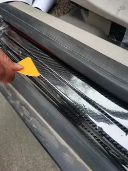 3D Черни Ленти от въглеродни влакна Автомобили стикер САМ Паста Ролки Автоматична Защитна лента от надраскване Водоустойчив Филм за украса на колата