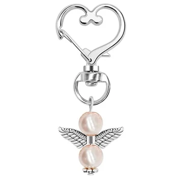 40 групи Перлата на Ангел с брелком във формата на сърце за сватбен подарък,включително ключодържатели от перли Ангел,Подаръчни торбички от органза и много други