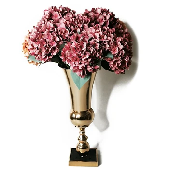 Изкуствени Цветя, Моделиране Букет Хортензия Реколта Ваза Украса 5 Цвете Корона Коприна Плат За Украса На Дома