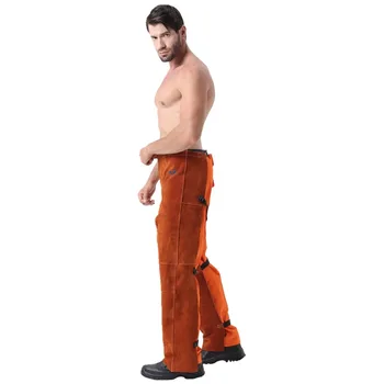 Професионални Заваръчни Момчета Кожени Заваръчни Пожар Износоустойчиви Панталони От Телешка Кожа Работни Панталони Работни Панталони